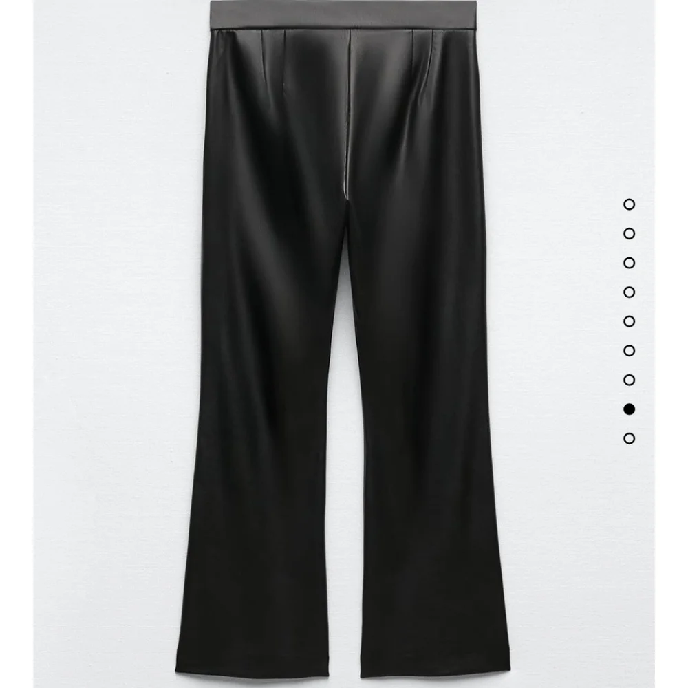 ZARA * FAUX LEATHER FLARE PANTS BLACK  Size M XL